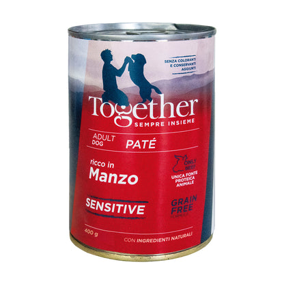 Together Pet Adult Sensitive Paté delicato grain free 400g per cani adulti con monoproteina animale in diversi gusti
