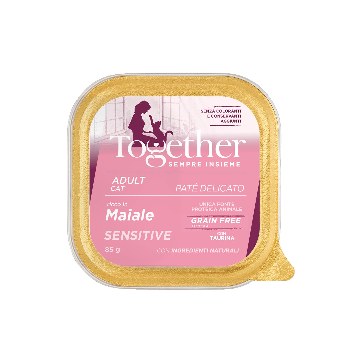 Together Cat Sensitive Paté delicato alimento completo grain free per gatti adulti con una sola fonte proteica animale 85g diversi gusti