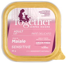 Together Cat Sensitive Paté delicato alimento completo grain free per gatti adulti con una sola fonte proteica animale 85g diversi gusti