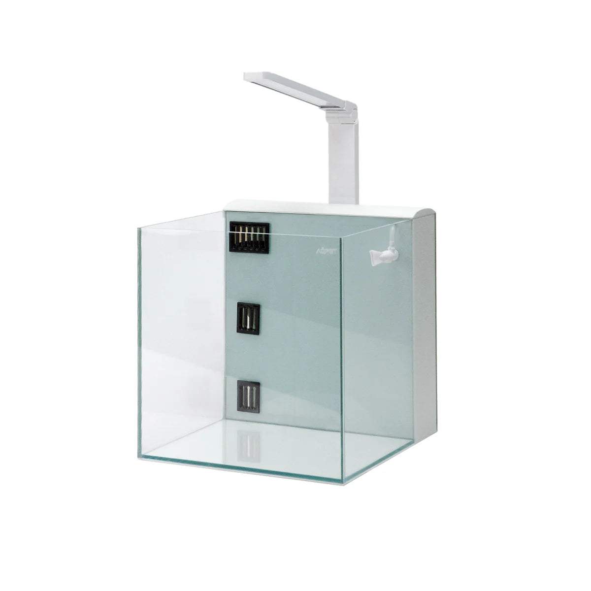 Aqpet Kubic 30 Rear Kit Vasca In Vetro Extrachiaro Con Filtro Posteriore e Luce LED Integrata 30x30x30cm Bianco