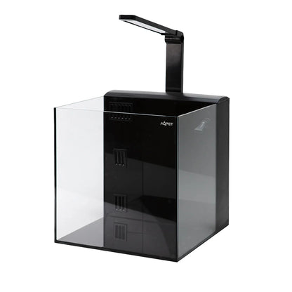 Aqpet Kubic 50 Rear Kit Vasca In Vetro Extrachiaro Con Filtro Posteriore e Luce LED Integrata 50x50x50cm Nero