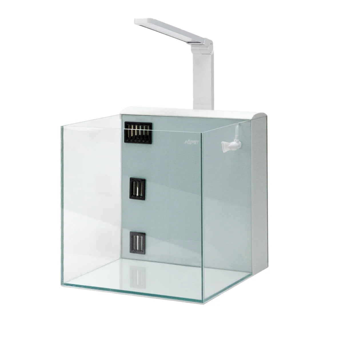 Aqpet Kubic 50 Rear Kit Vasca In Vetro Extrachiaro Con Filtro Posteriore e Luce LED Integrata 50x50x50cm Bianco