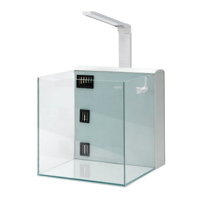 Aqpet Kubic 50 Rear Kit Vasca In Vetro Extrachiaro Con Filtro Posteriore e Luce LED Integrata 50x50x50cm Bianco