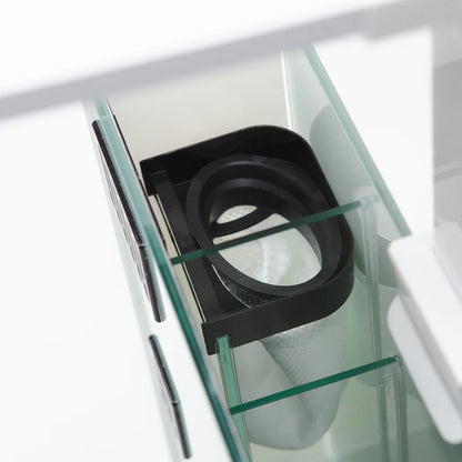 Aqpet Kubic 50 Rear Kit Vasca In Vetro Extrachiaro Con Filtro Posteriore e Luce LED Integrata 50x50x50cm Bianco