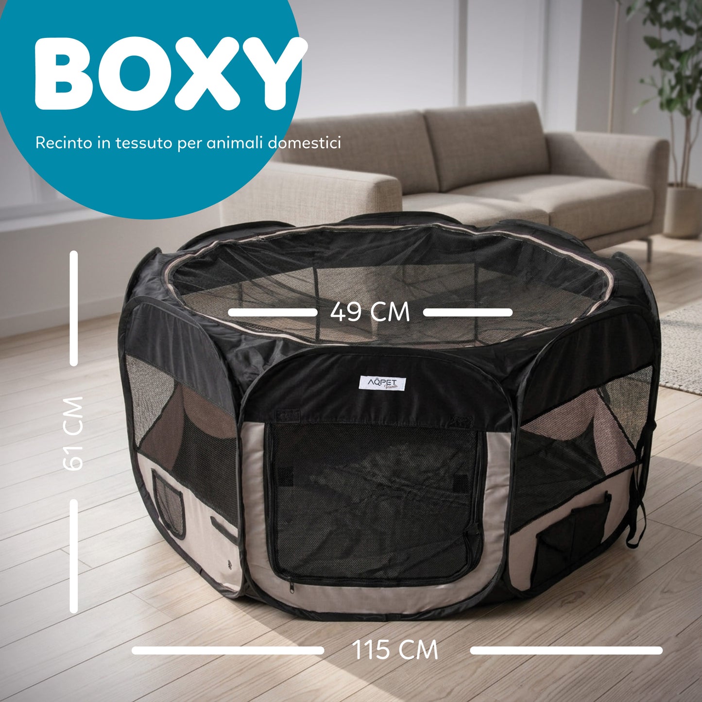 AqpetFriends Boxy Recinto Per Animali In Stoffa Per Cuccioli