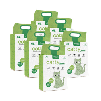 AqpetFriends Catty Green Lettiera Naturale per Gatti Alla Soia Fragranza Al Gelsomino 36 L (6 confezioni da 6 lt)