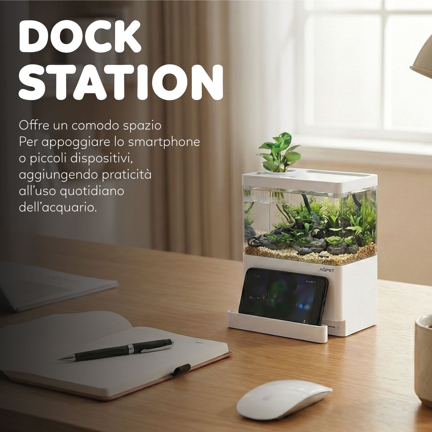 AQPet HyDo Acquario in plastica da scrivania 18x9.5x21