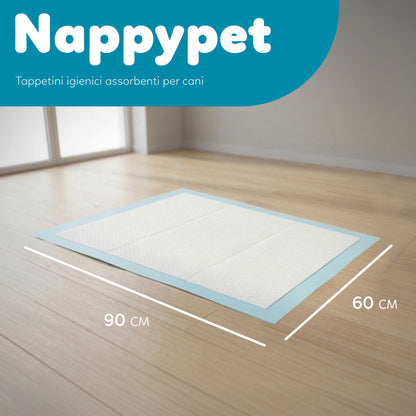 AqpetFriends Nappy Pet Basic Tappetino Assorbente Con Strisce Adesive 200 pz (4 confezioni da 50 pezzi)