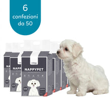 AqpetFriends Nappy Pet Carbo Tappetino Assorbente Con Strisce Adesive Al Carbone Attivo 300 pz (6 confezioni da 50 pezzi)
