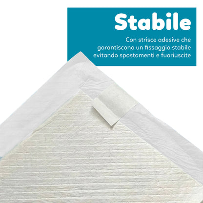 AqpetFriends Nappy Pet Carbo Tappetino Assorbente Con Strisce Adesive Al Carbone Attivo 200 pz (4 confezioni da 50 pezzi)