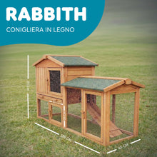 AqpetFriends Rabbith Conigliera in Legno 147x53x85 cm – Spaziosa, Resistente e da Esterno