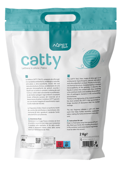 AqpetFriends Catty Pure Lettiera In Silicio per Gatti - profumazione talco - 5 L