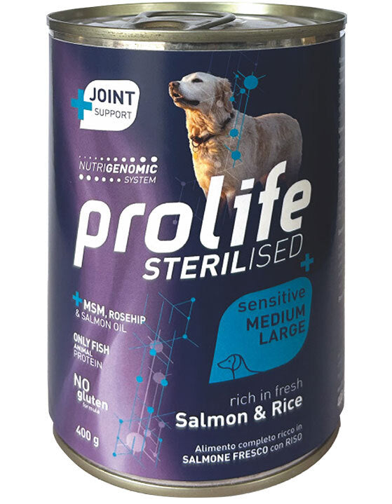 Prolife Sterilised Sensitive Adult Pork & Rice Medium/Large Bocconcini Di Maiale E Riso Per Cani Adulti Sterilizzati 400g