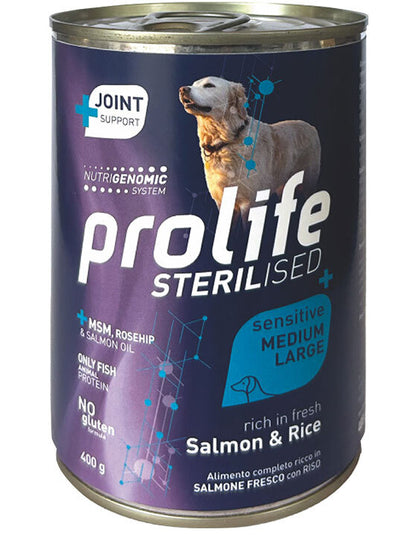 Prolife Sterilised Sensitive Adult Pork & Rice Medium/Large Bocconcini Di Maiale E Riso Per Cani Adulti Sterilizzati 400g