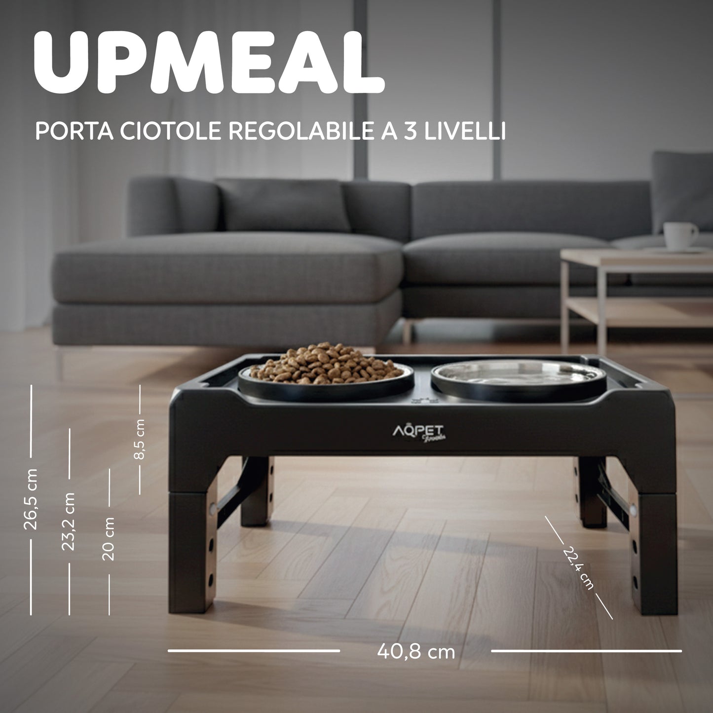 AQPetFriends UpMeal Ciotola rialzata